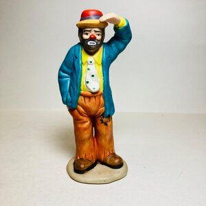 Flambro Clown Vintage 1984 Emmett Kelly Jr Looking out to See 6 " as is
